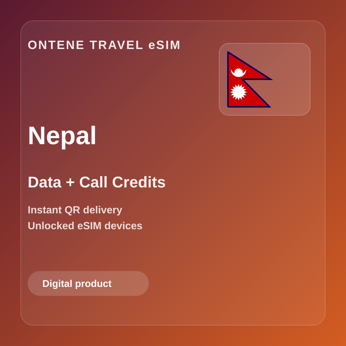 Ontene NP travel eSIM cover