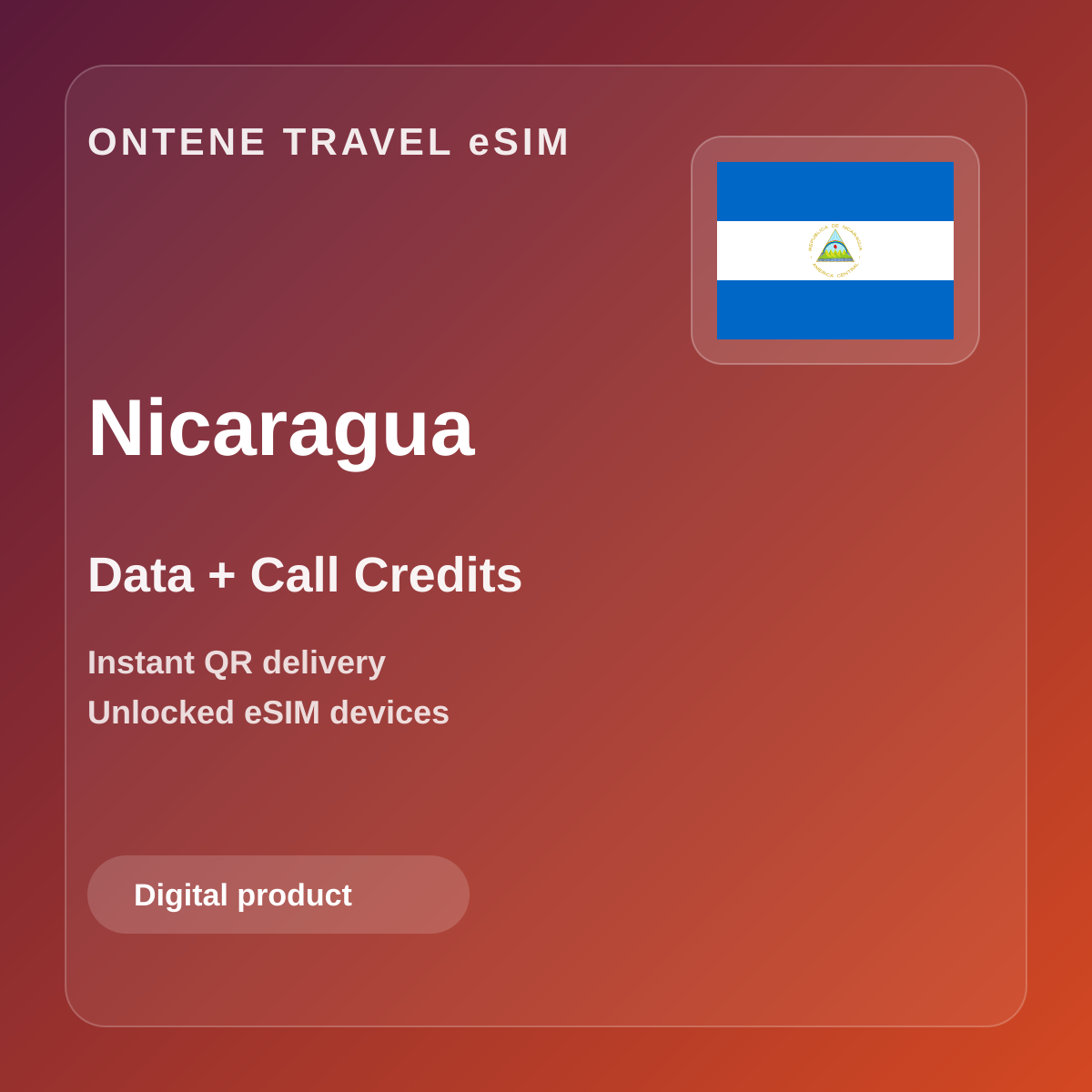 Ontene NI travel eSIM cover
