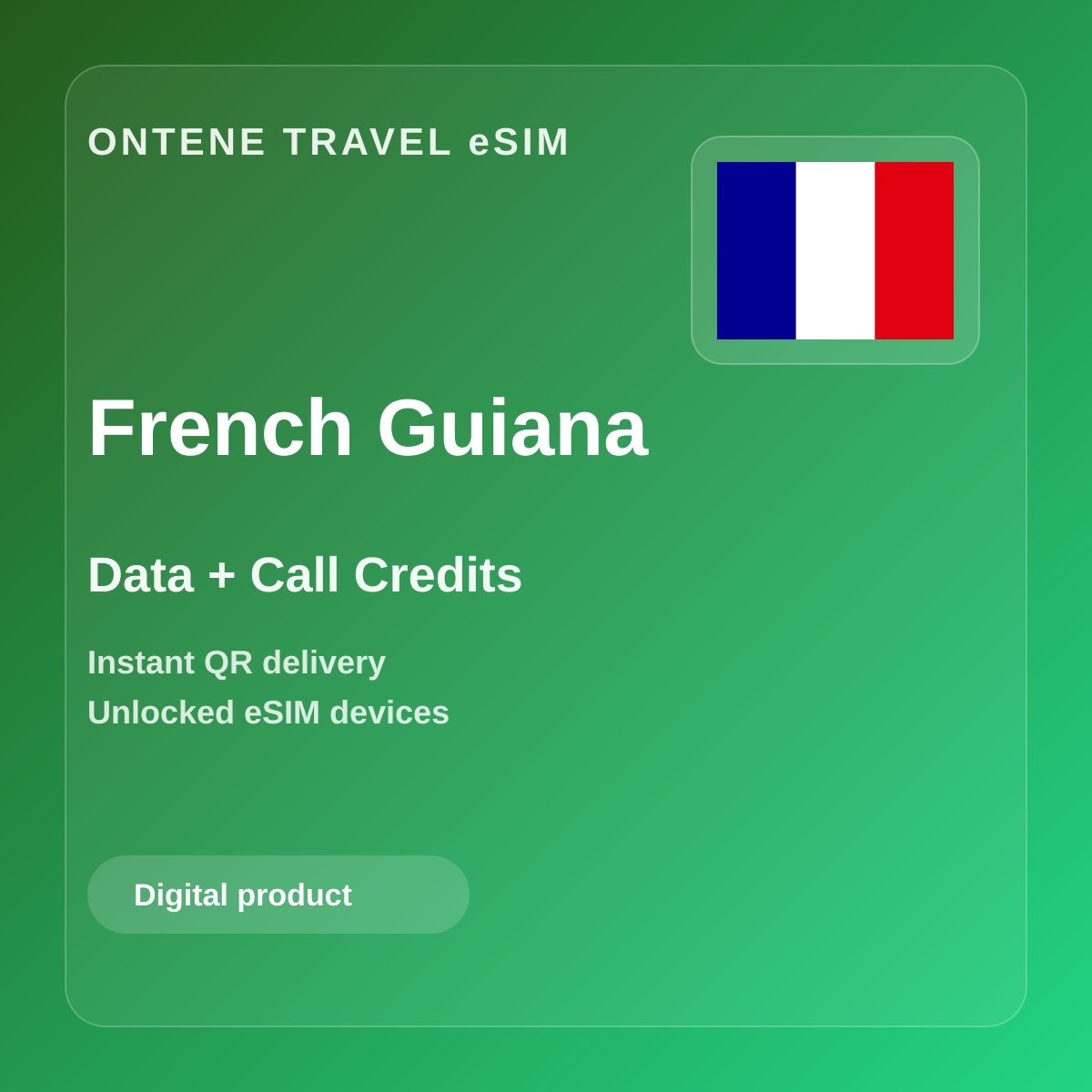 Ontene GF travel eSIM cover