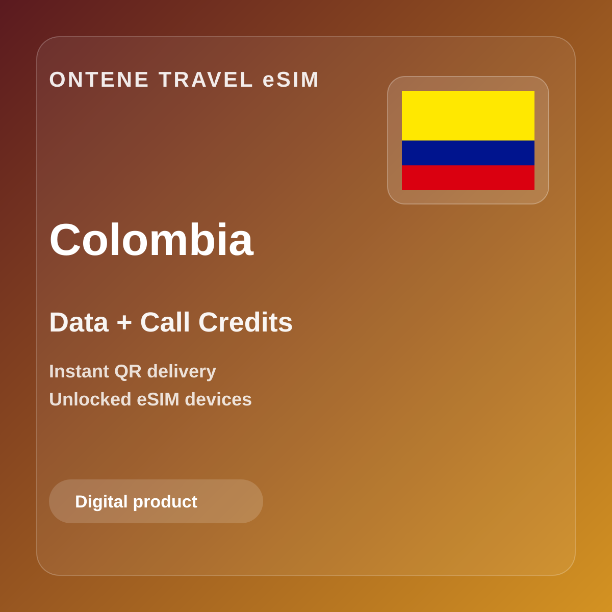 Ontene CO travel eSIM cover