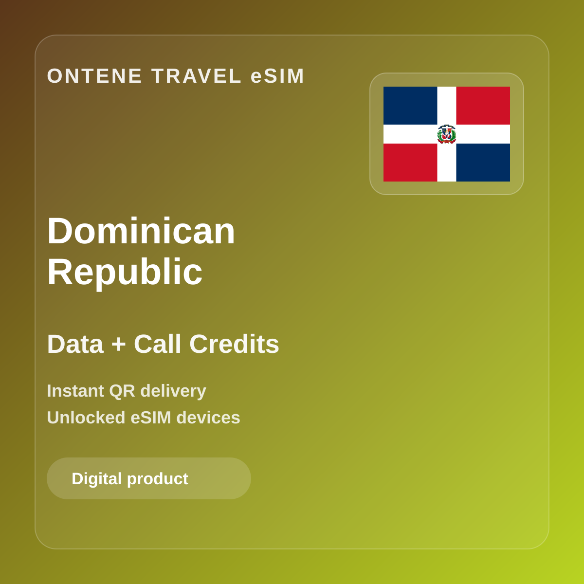 Ontene DO travel eSIM cover