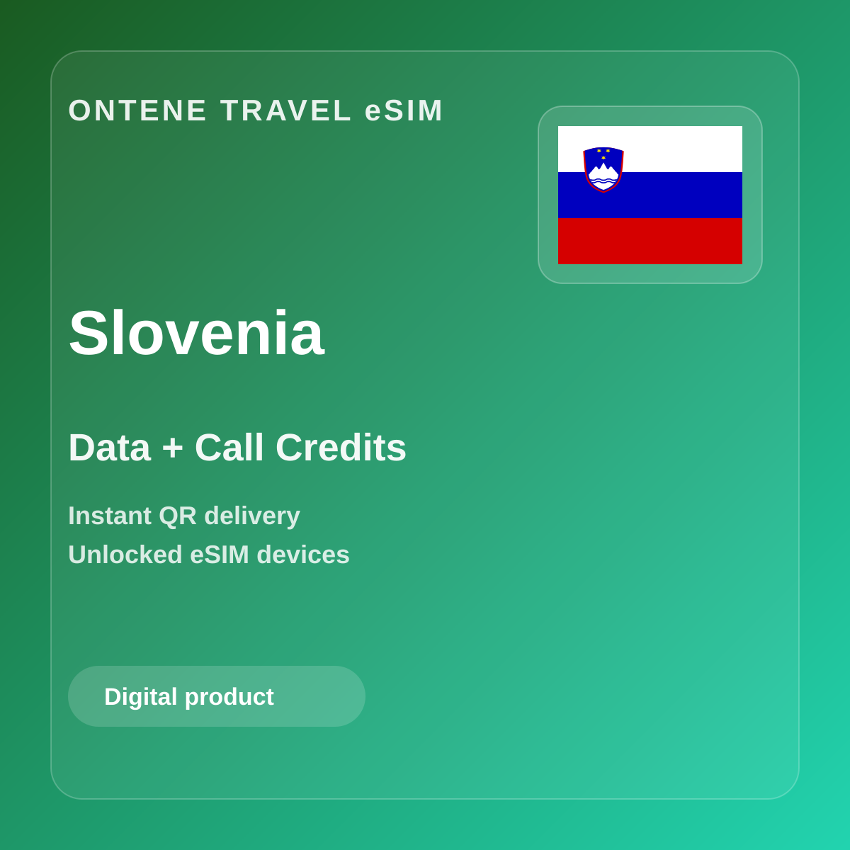 Ontene SI travel eSIM cover