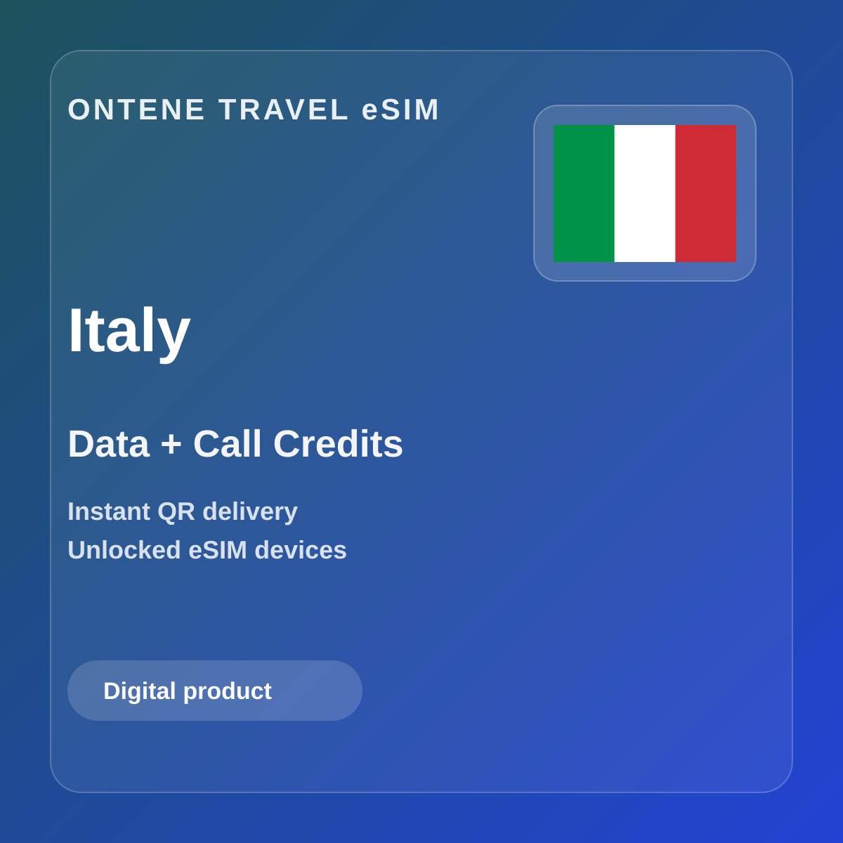Ontene IT travel eSIM cover